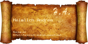 Heimlich Andrea névjegykártya